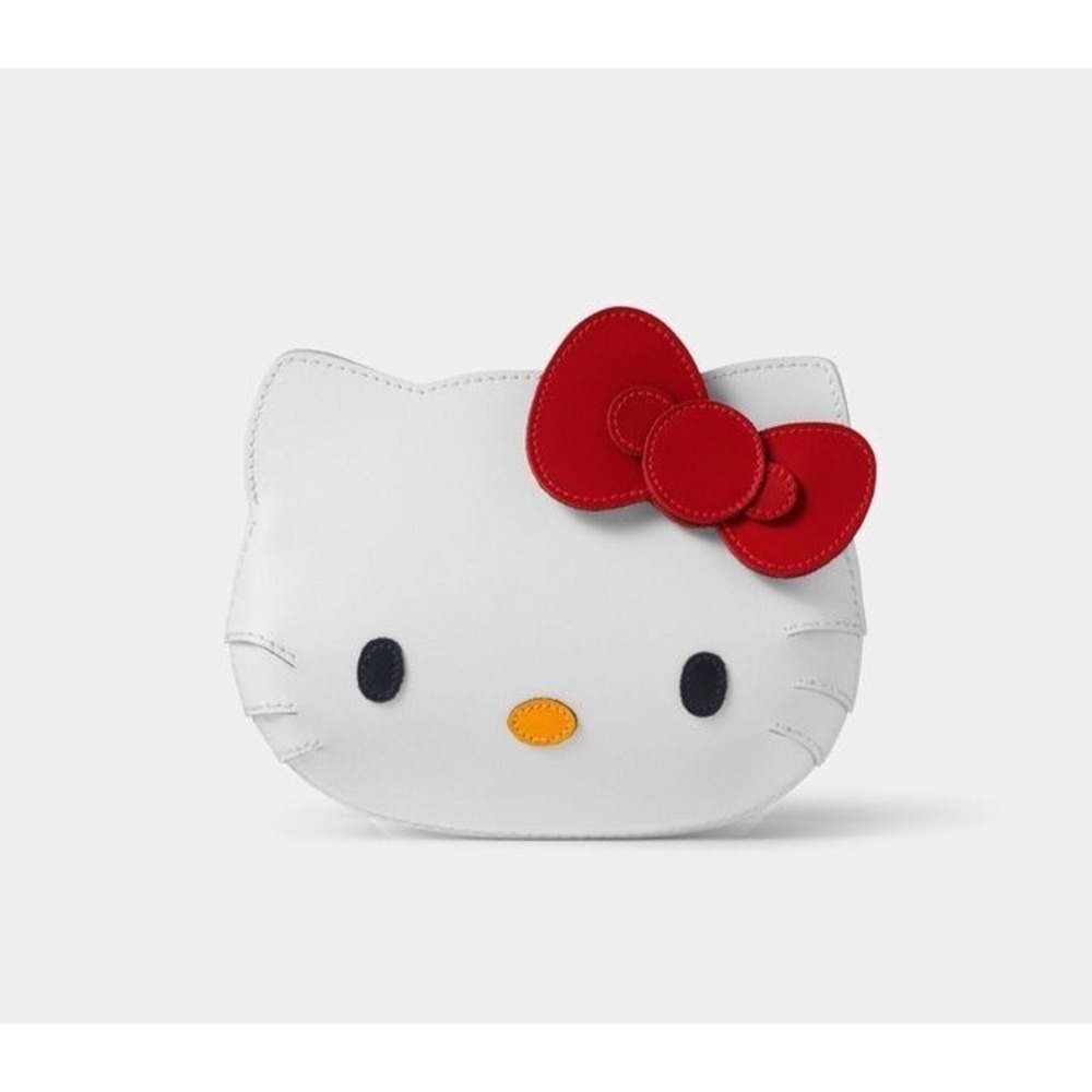 HELLO KITTY Face Bag Cambridge Satchel White LEATHER England Crossbody Purse NEW